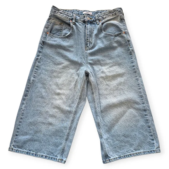 S.O.N.G. Denim Jorts-Long Shorts Light Denim Wash Sz 7/28 - Picture 2 of 7